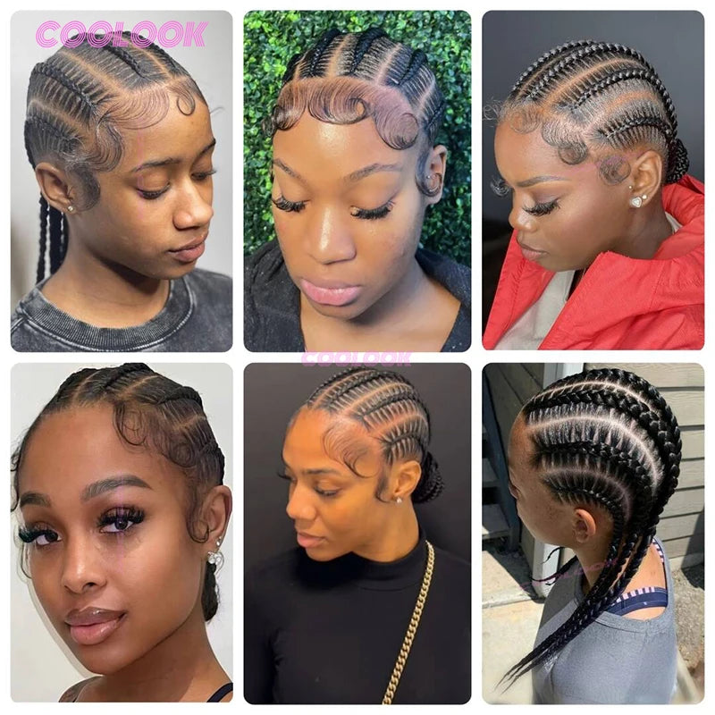 8 Inch Braided Wigs Synthetic Cornrow Full Lace Braided Wig Unisex Short Bob Style