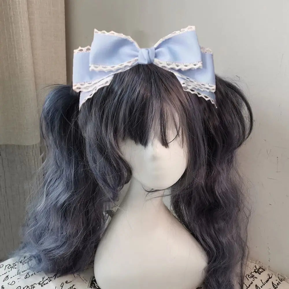 1PC Cute Lolita headband Bowknot Hair Clip Sweet Lolita Cosplay Headdress Lace Ribbon Hairpin Handmade Headwear Anime Hair Decor