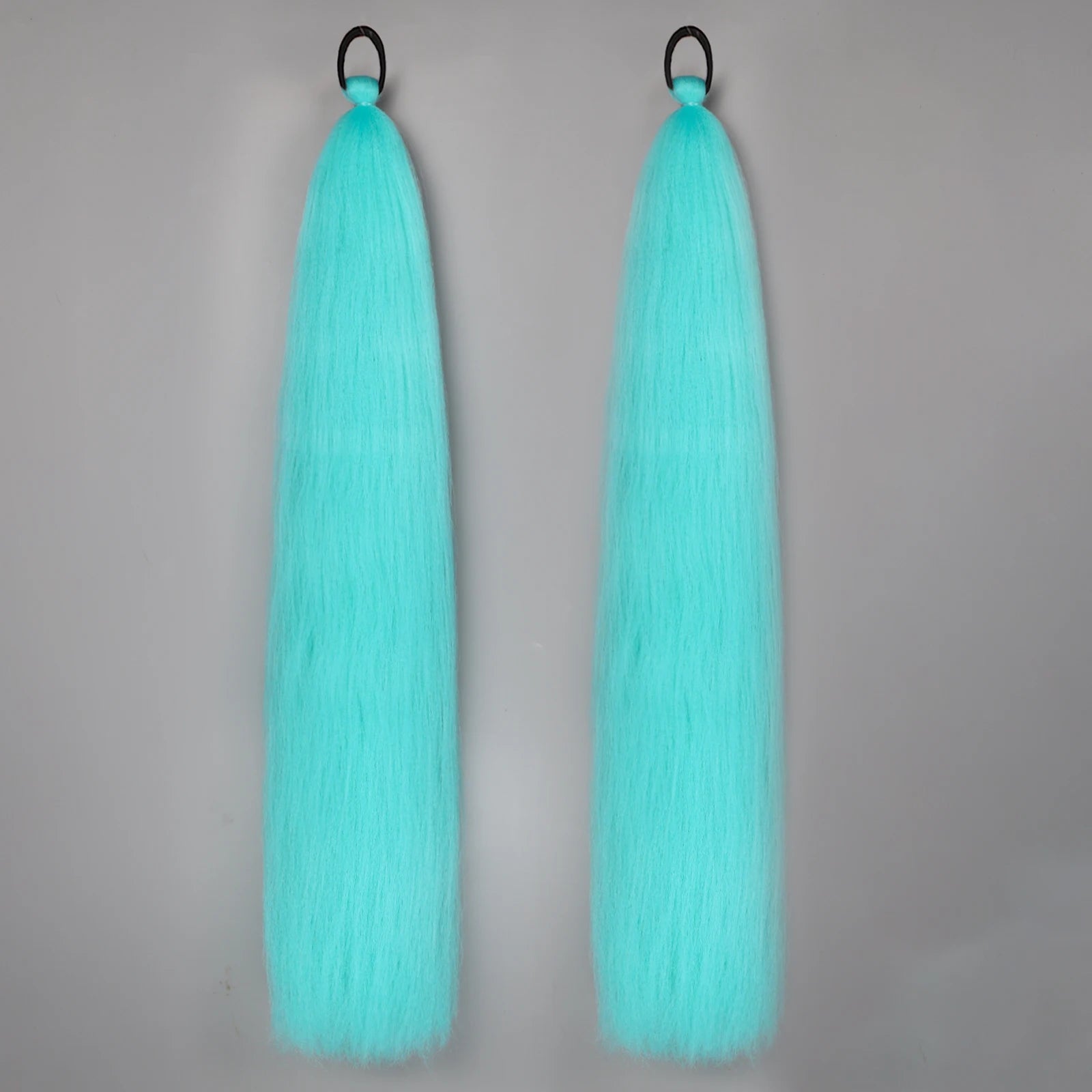 2PC Synthetic Purple Ponytail Extension with Rubber Band Long Straight DIY Braided Pony Tail Hairpiece Women Hair Accessories