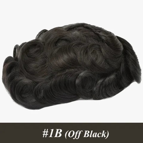 Q6 Men's Wig Human Male Hair Prosthesis Lace & Knotted PU Wigs for Men ,Wigs for Men 100% Soft Human Hair Prosthesis for Men