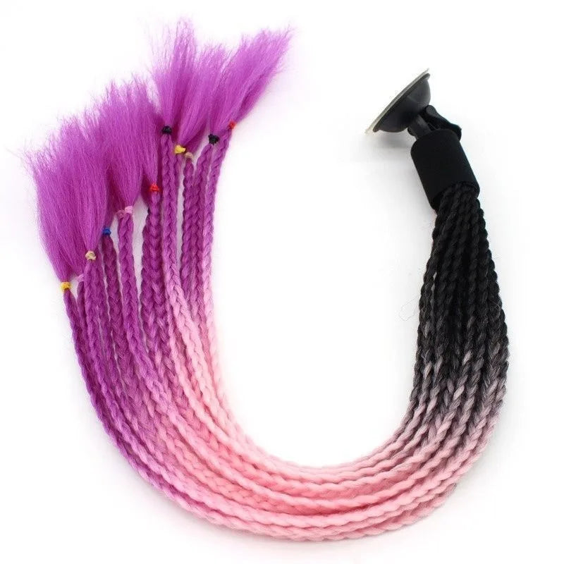 Cool Helmet Braids Wig for Motorcycle Helmet Men Women Personalized Ponytail Hair Extensions Fashion Braided Helmet Decoration f