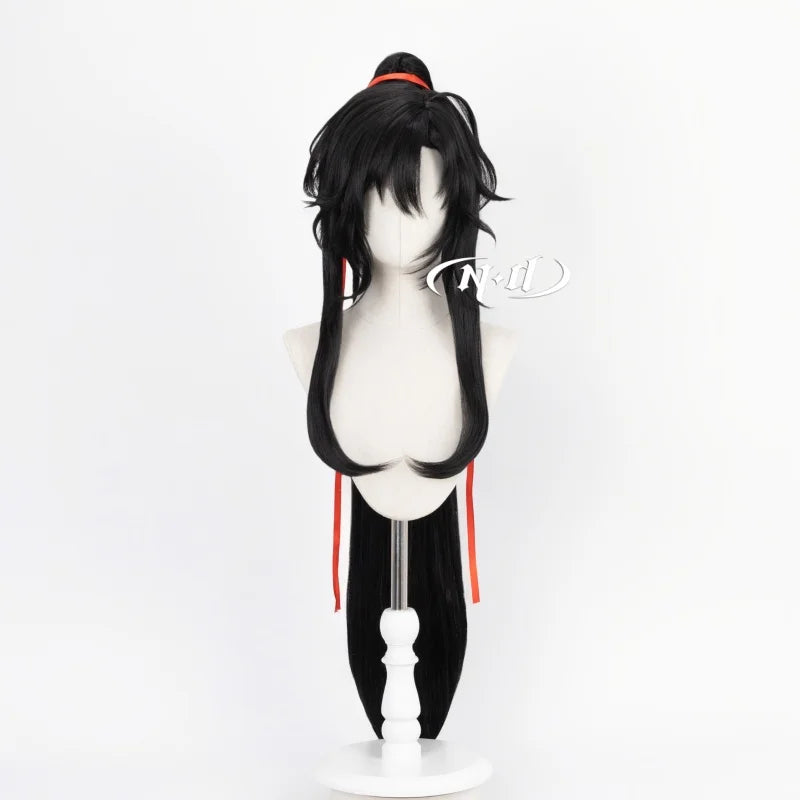 ND Wei Wuxian Cosplay Wigs Hairpiece Grandmaster of Demonic Cultivation Cosplay Hair Wigs for Halloween Costume Theme Party
