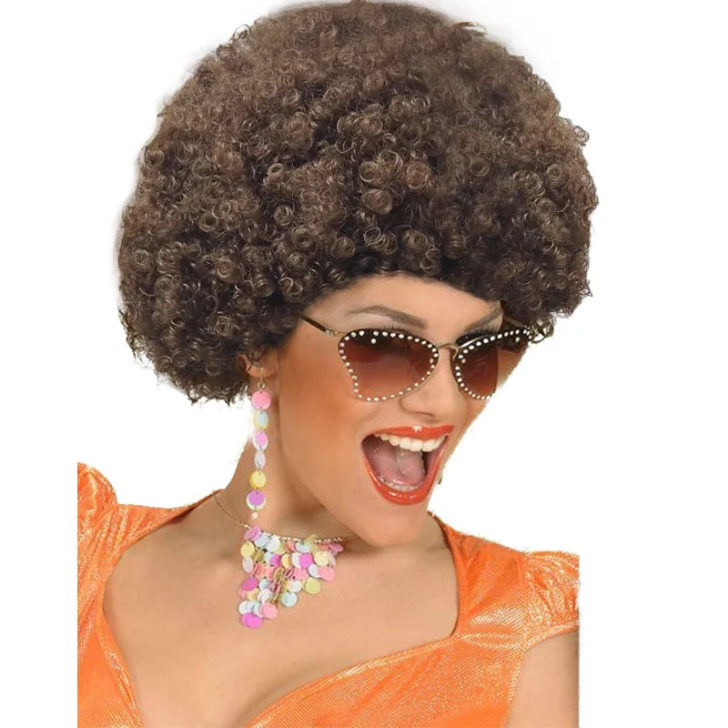 Clown Wig Afro Puff Wigs 80s Cosplay Anime Party Christmas Halloween Fancy Funny Wigs