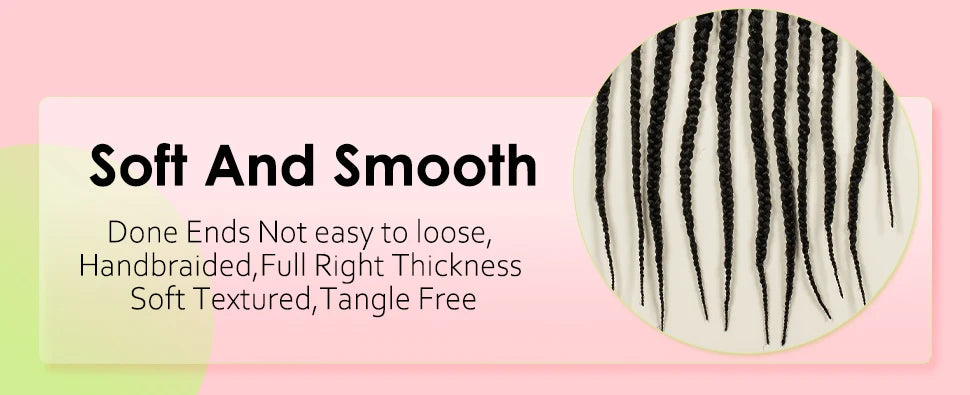 Protective Cornrow Braided Wigs Jumbo Braids 32inches Neatly Braided Full Lace Synthetic Wigs for Black Women