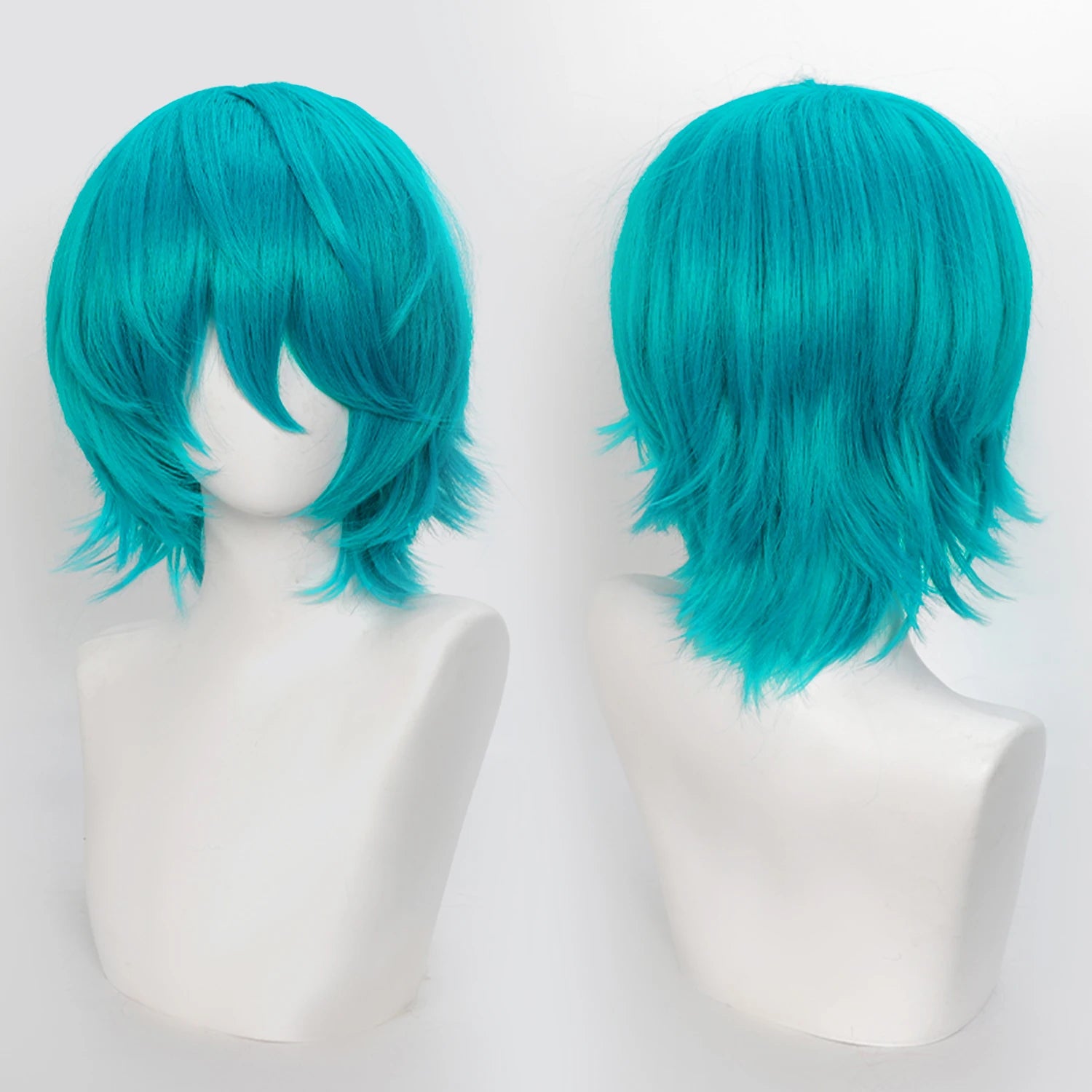 Short Wavy Bob Synthetic Wig with Air Bangs Heat Resistance Shoulder Length Curled 14inch Wigs for Daily Use Cosplay for Women