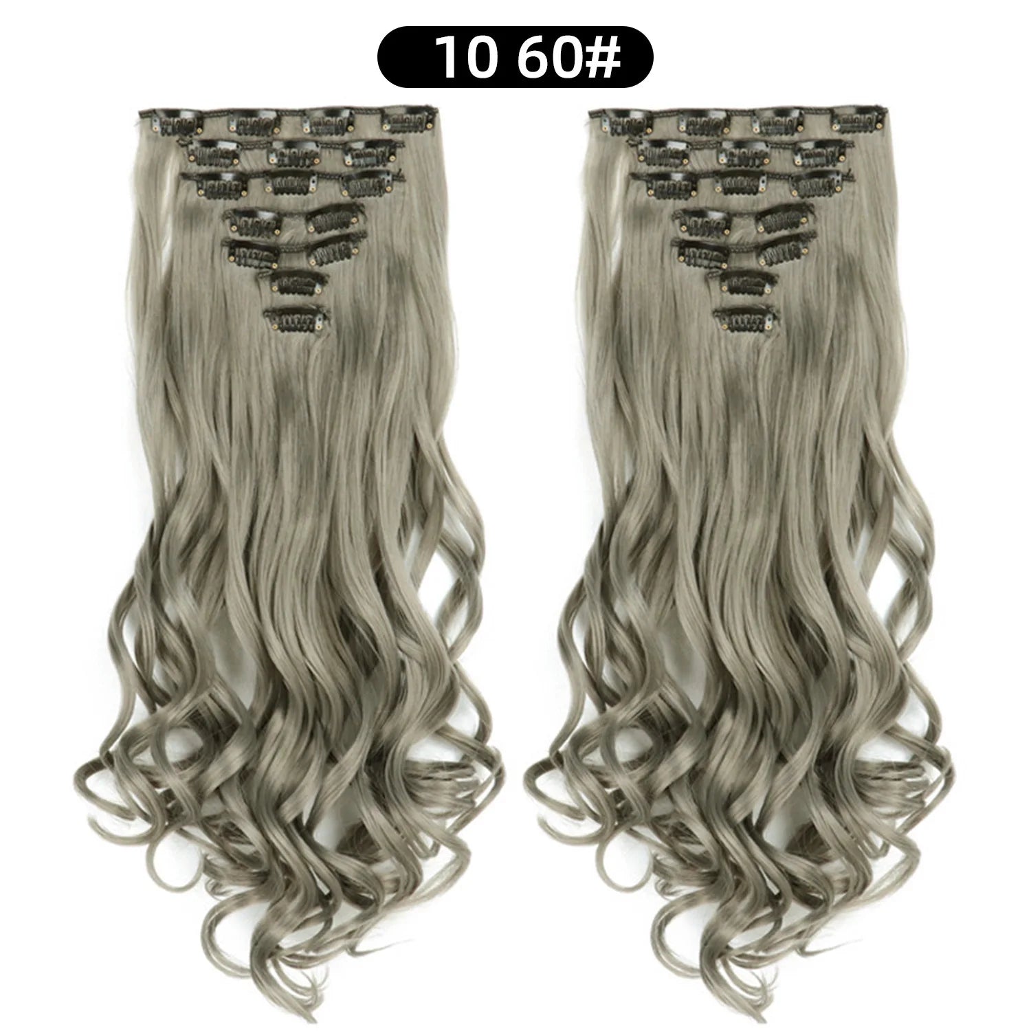 Clip In Hair Extensions 7 PCS Full Head 22 Inch Long Curly Wavy  For Women Girls Hair Synthetic Wig Hairpieces