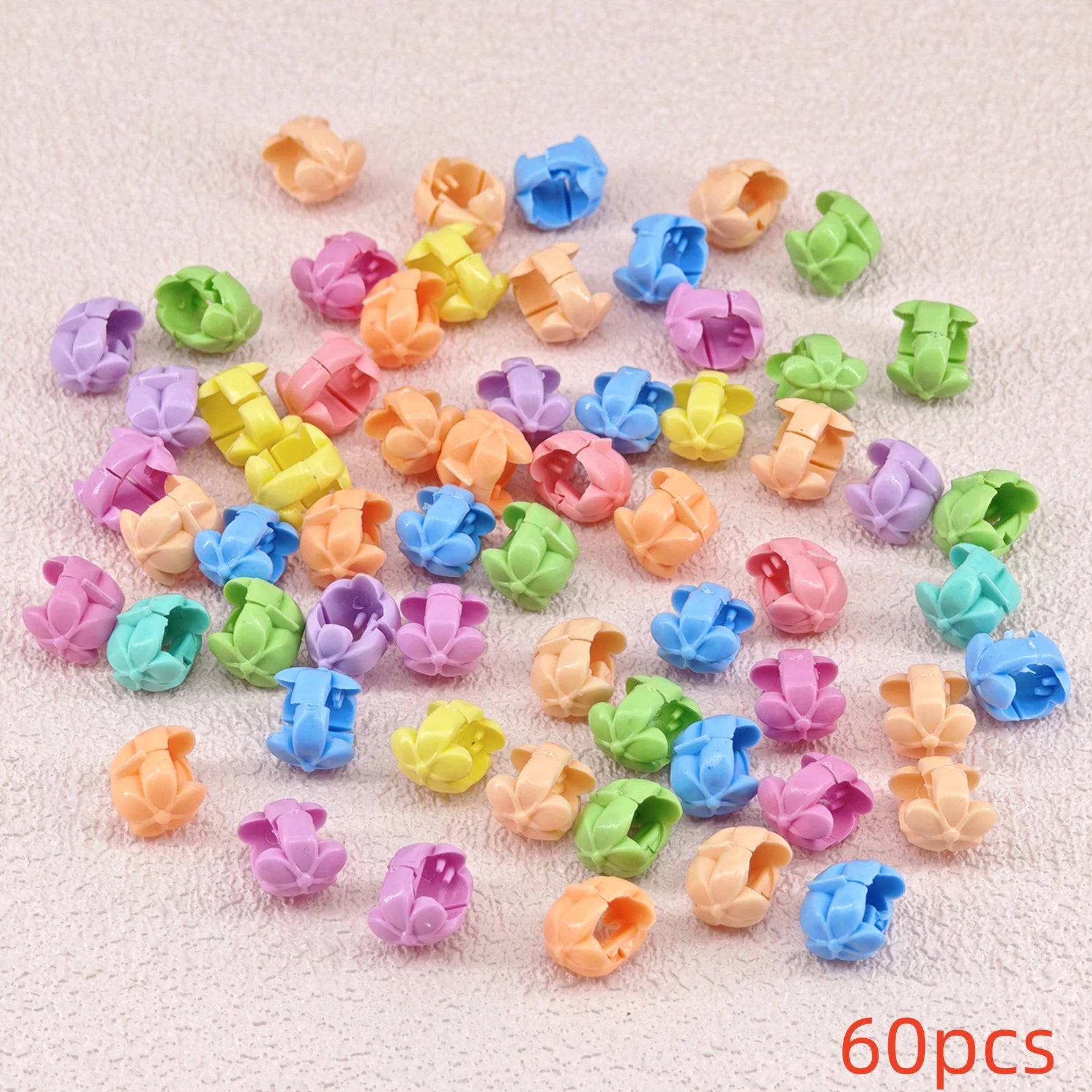 60pcs Hair Braids Beads Headwear Cute Candy Colors Plastic summer  Hair Claw Clips  Hair Accessories Loc Hair Jewelry for Braids