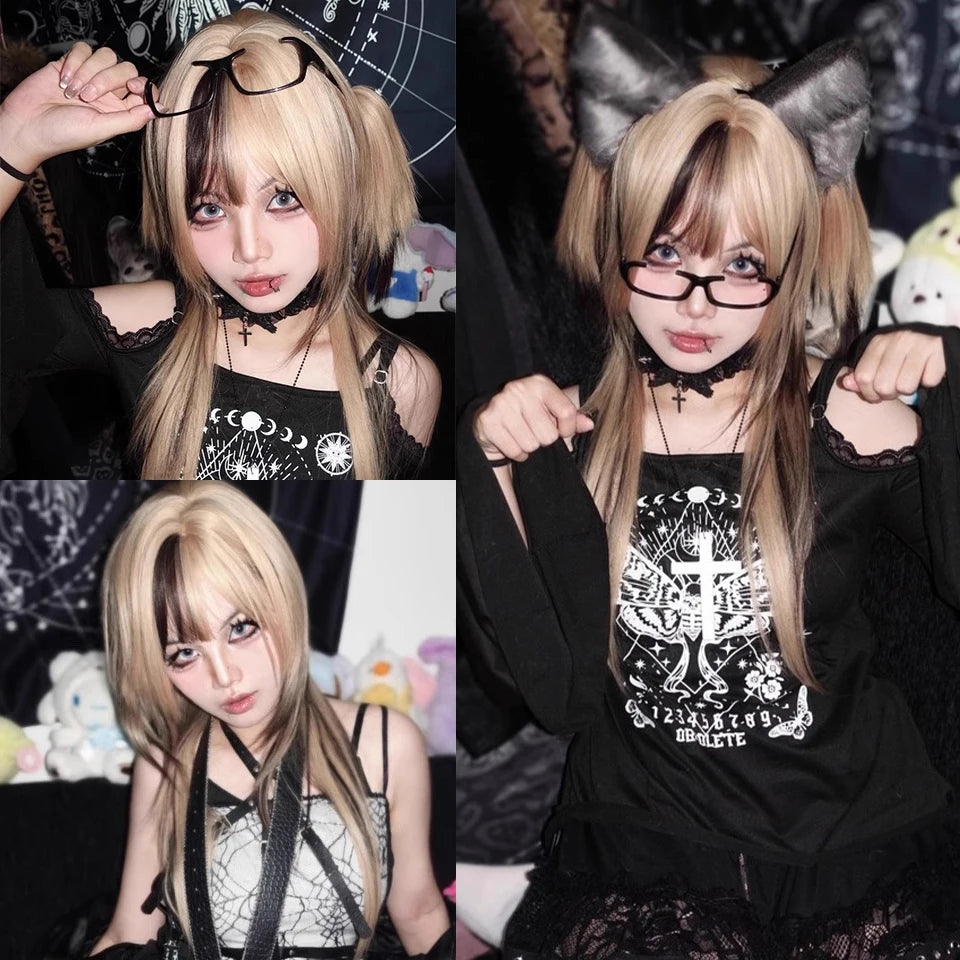 Girl's Long Hair Wig with Sweet Cool Cosplay Lolita Synthetic wigs For Halloween And Christmas New Year Carnival Music