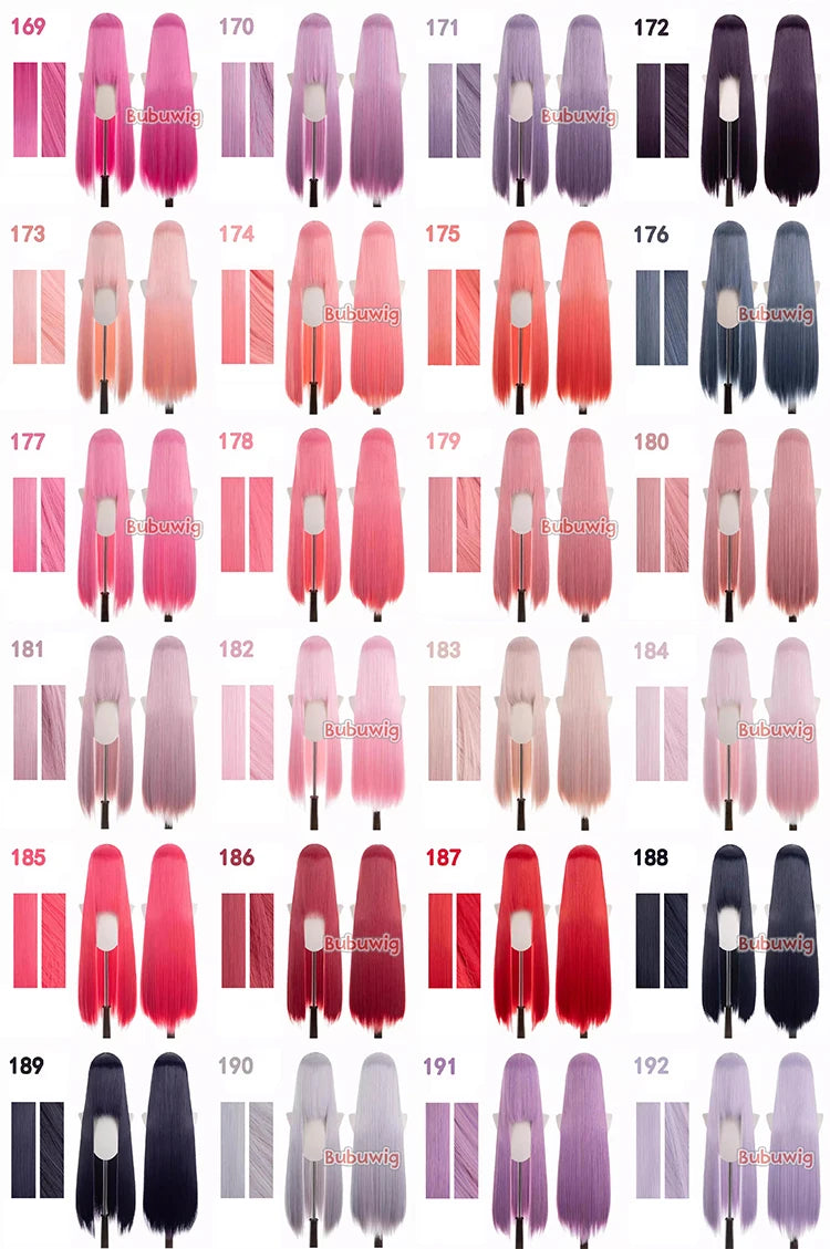 Bubuwig Synthetic Hair 100cm Long Straight Pure Color Cosplay Wigs Over 100 Colors Pink Orange Blonde Green Wig Heat Resistant