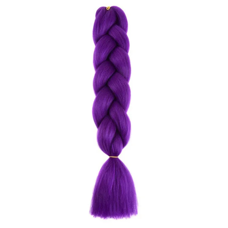 Synthetic Ombre Braiding Hair 24Inch 1Pack Pre Stretched Box Jumbo Colorful Crochet  Extensions for Women