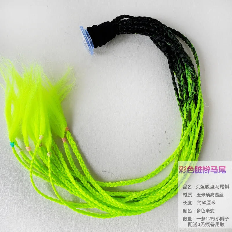 Motorcycle Helmet Braid Pigtails Ponytail With Sucker Motorbike Pigtails Women Men Casco Moto Ponytail Motorcycle Accessories