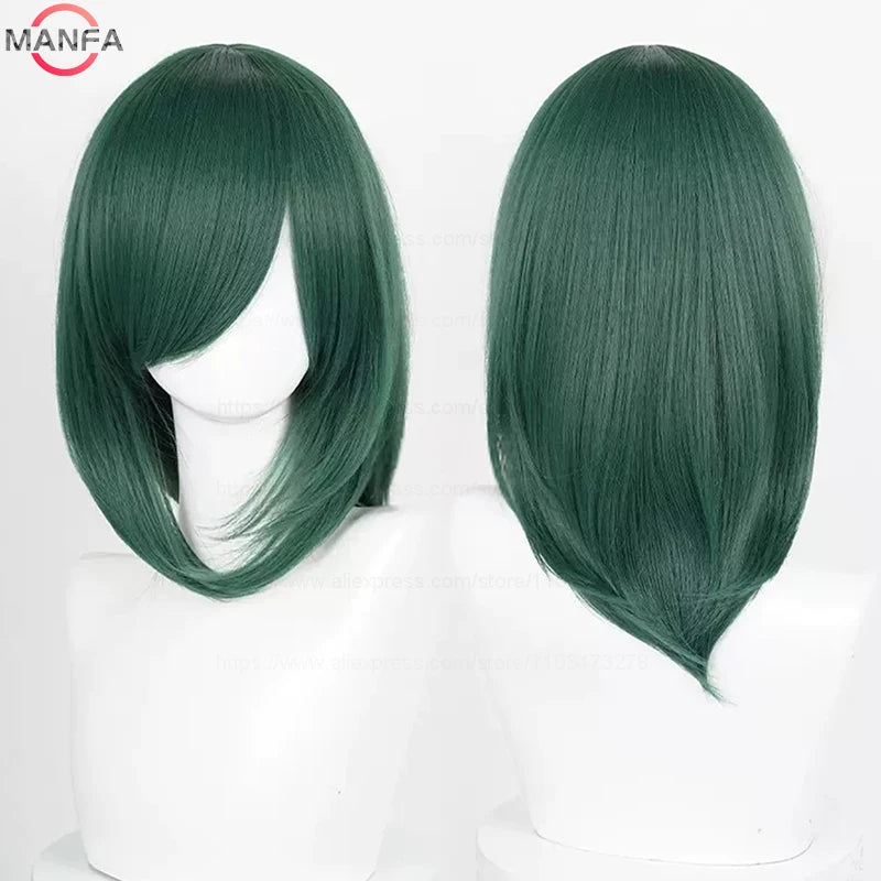 40cm Medium Basic Anime Cosplay Wig Bang Blond  Black White Red Pink Green Brown Gold Blue Heat Resistant Synthetic Hair Wigs