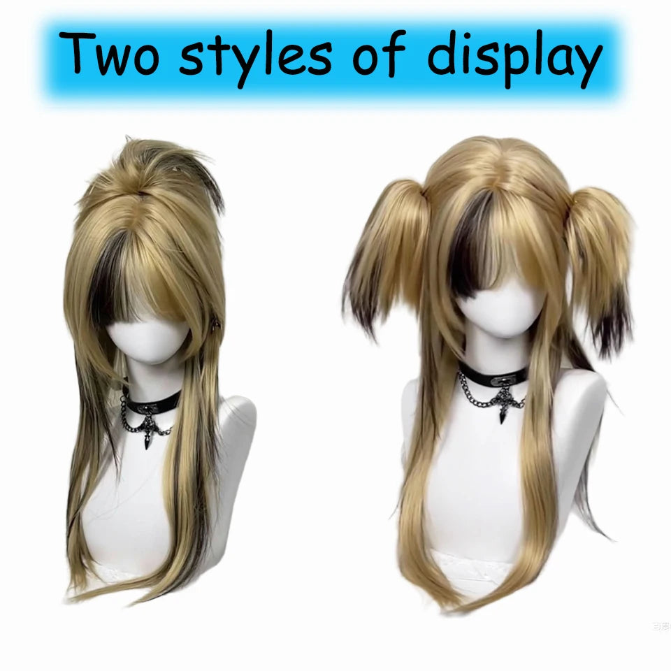 Girl's Long Hair Wig with Sweet Cool Cosplay Lolita Synthetic wigs For Halloween And Christmas New Year Carnival Music