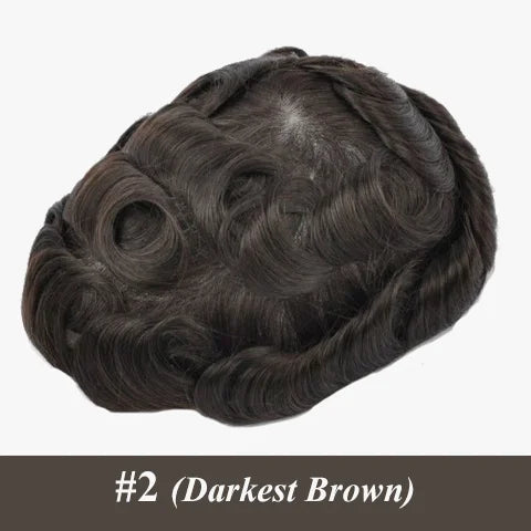 Q6 Men's Wig Human Male Hair Prosthesis Lace & Knotted PU Wigs for Men ,Wigs for Men 100% Soft Human Hair Prosthesis for Men