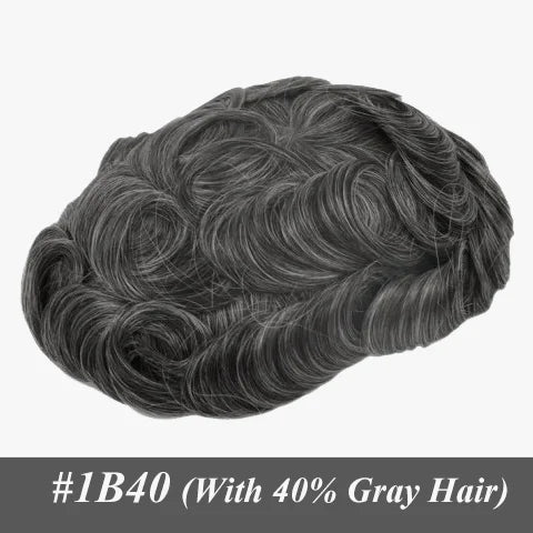 Q6 Men's Wig Human Male Hair Prosthesis Lace & Knotted PU Wigs for Men ,Wigs for Men 100% Soft Human Hair Prosthesis for Men