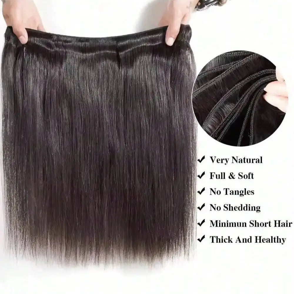 12A Bone Straight Human Hair Bundles Unprocessed Brazilian Virgin Hair 32 Inch Raw Hair Double Bundles Weave Extensions