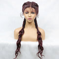 Synthetic Cornrow Braided Wigs with Curly Wave for Women Lace Frontal Afro Hair Braids Wig with Baby Hair for Girls 30 Inches