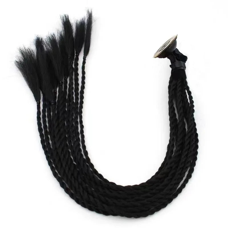 Motorcycle helmet ponytail, riding wig decoration, locomotive dreadlocks universal accessories, male and female double ponytail