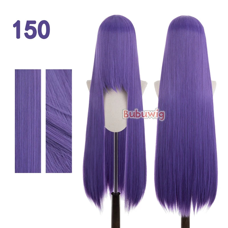 Bubuwig Synthetic Hair 100cm Long Straight Pure Color Cosplay Wigs Over 100 Colors Pink Orange Blonde Green Wig Heat Resistant