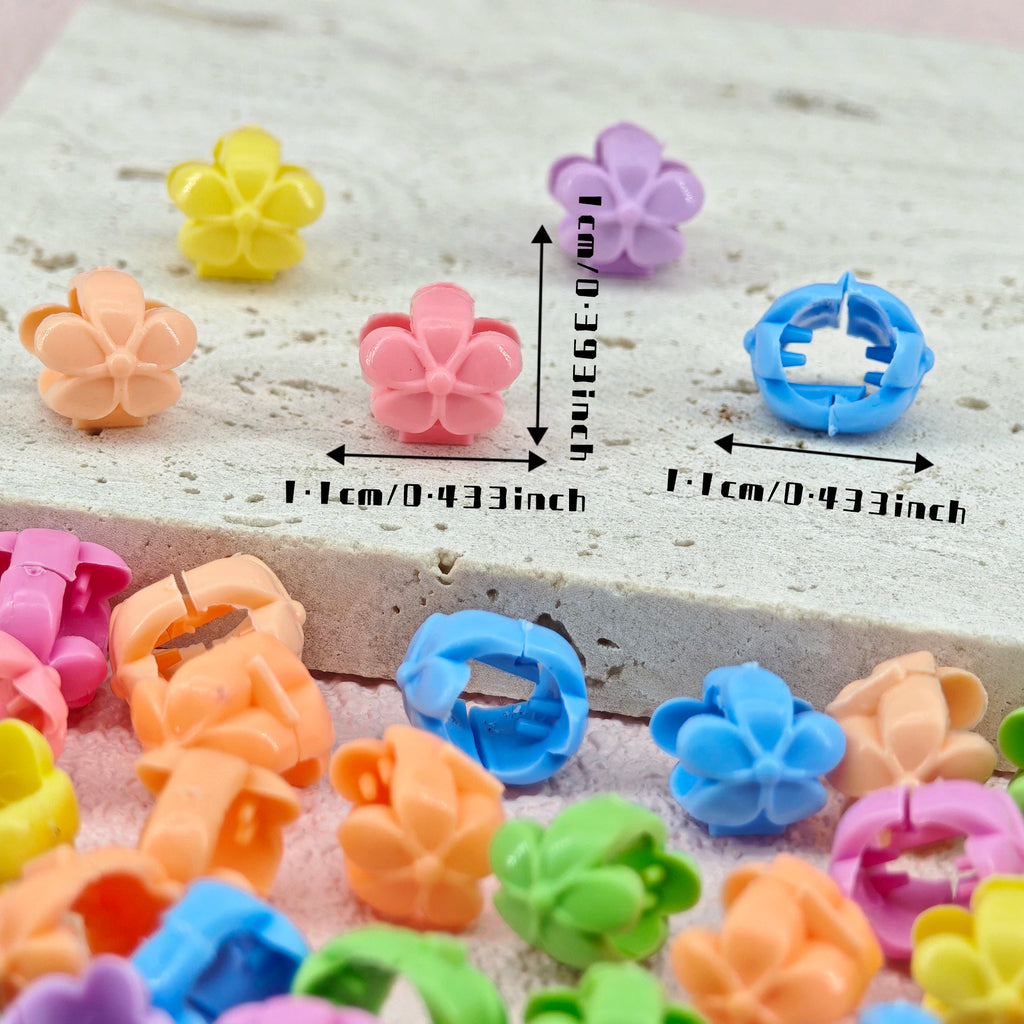 60pcs Hair Braids Beads Headwear Cute Candy Colors Plastic summer  Hair Claw Clips  Hair Accessories Loc Hair Jewelry for Braids