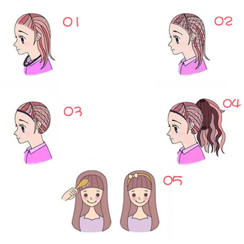 Wig hair net accessories nursing wig tools wig wearing elastic lace net.