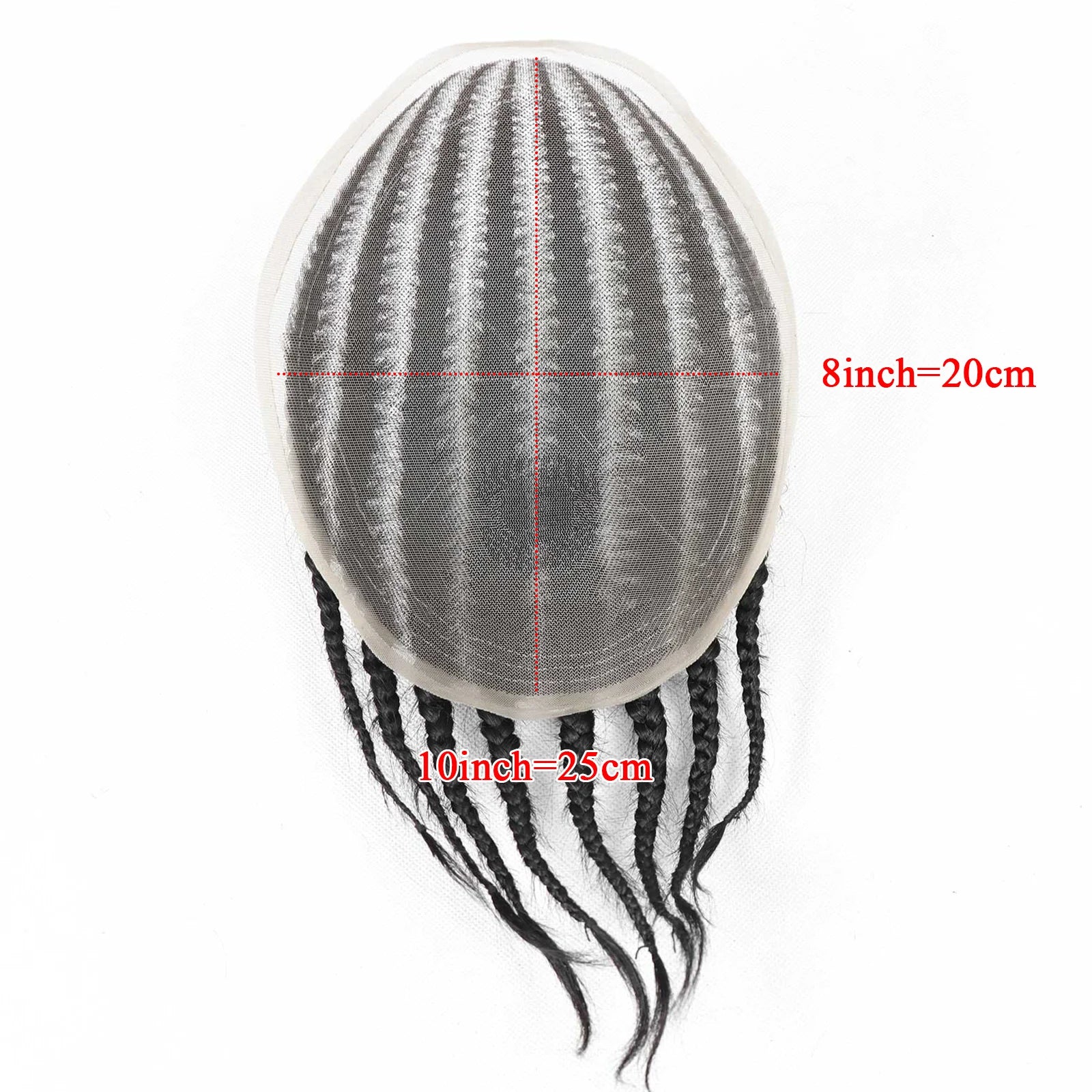 Men's Black Cornrow Box Braided Human Hair Man Toupee Full Lace Male Toupee For Men Afro Cornrow Braids Human Hair Mens Wigs