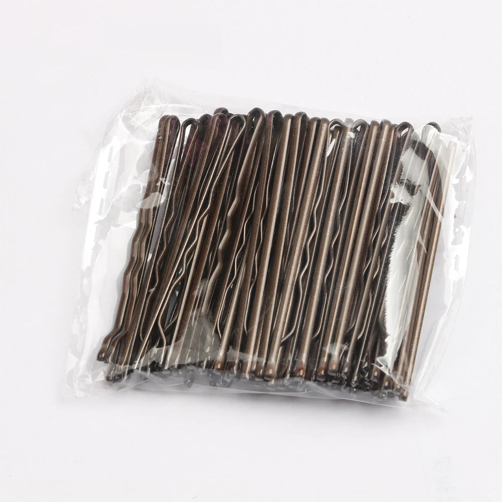 50pcs Women Girls Solid Bobby Pin Hair Clip Casual Curly Wavy Grips Hairstyle Hairpins Styling Hair Accessories 5cm