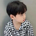 Children's Wig Short Hair Korean Baby Boy Toupee Headwear Accessories Black Dark Brown Kids Nice Birthday Present Outdoor Travel
