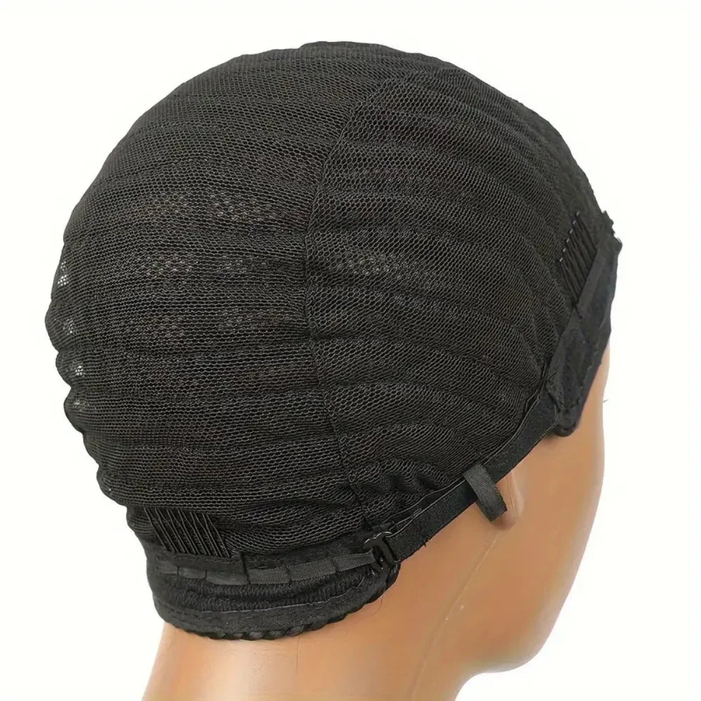2Pcs Crochet Cornrow Wig Cap forWomen Braided Cap for Weaving Making Wigs with Clips Inside Stretchy Braid Cap
