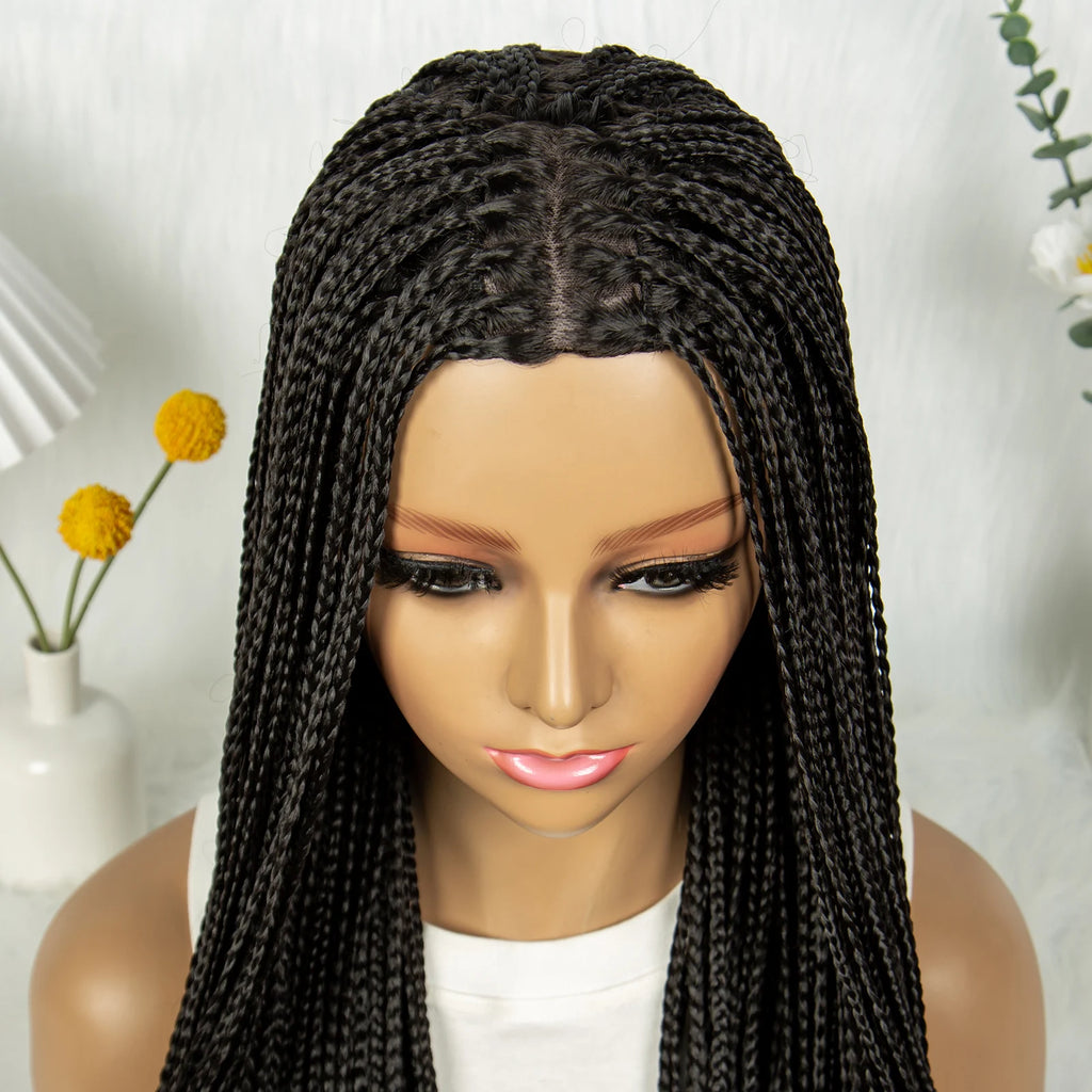 Full Machine Wigs Cornrow Braided Wigs Synthetic Braiding Wig Long Length 32inches Braided Wigs for Women