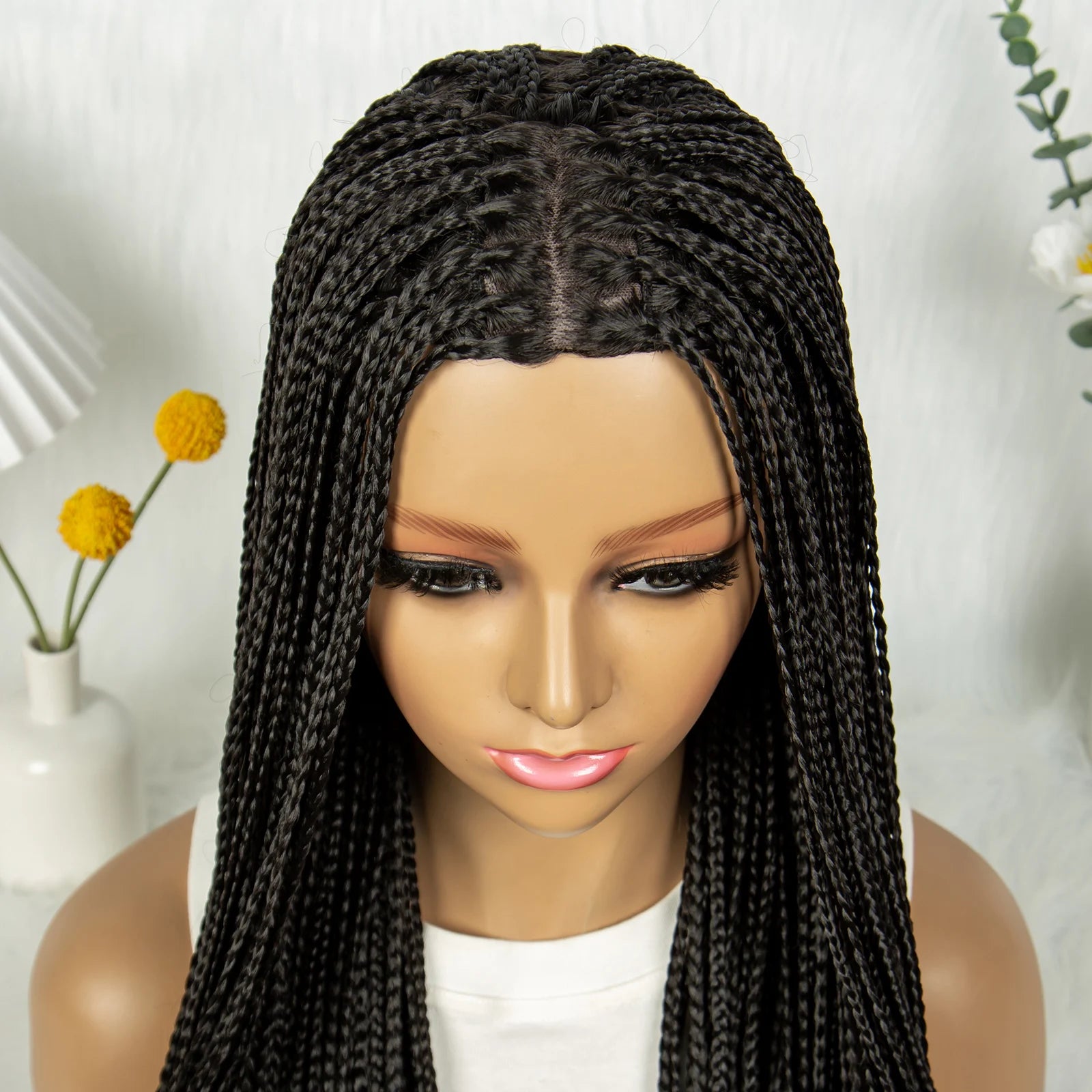 Full Machine Wigs Cornrow Braided Wigs Synthetic Braiding Wig Long Length 32inches Braided Wigs for Women