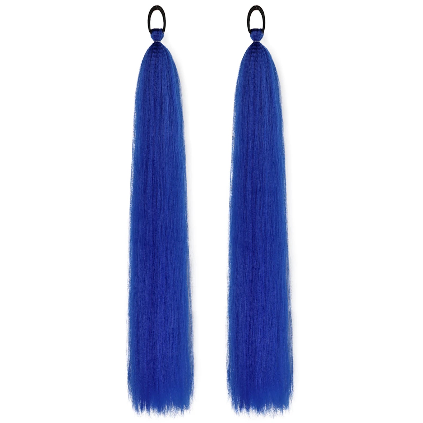 2PC Synthetic Purple Ponytail Extension with Rubber Band Long Straight DIY Braided Pony Tail Hairpiece Women Hair Accessories