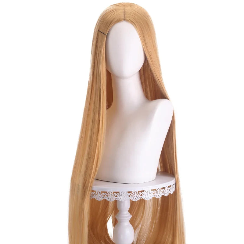 40 inch colored anime long straight center split bangs women's synthetic wig suitable for holiday parties, Halloween ball role-p