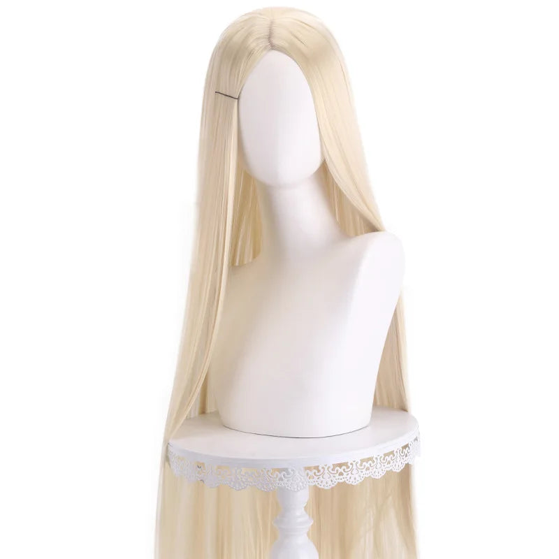 40 inch colored anime long straight center split bangs women's synthetic wig suitable for holiday parties, Halloween ball role-p