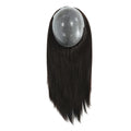 Straight Human Hair Wigs for Women Full PU Toupee 100% Real Human Hair Blonde Human Hair Replacement System Unit Natural Brown