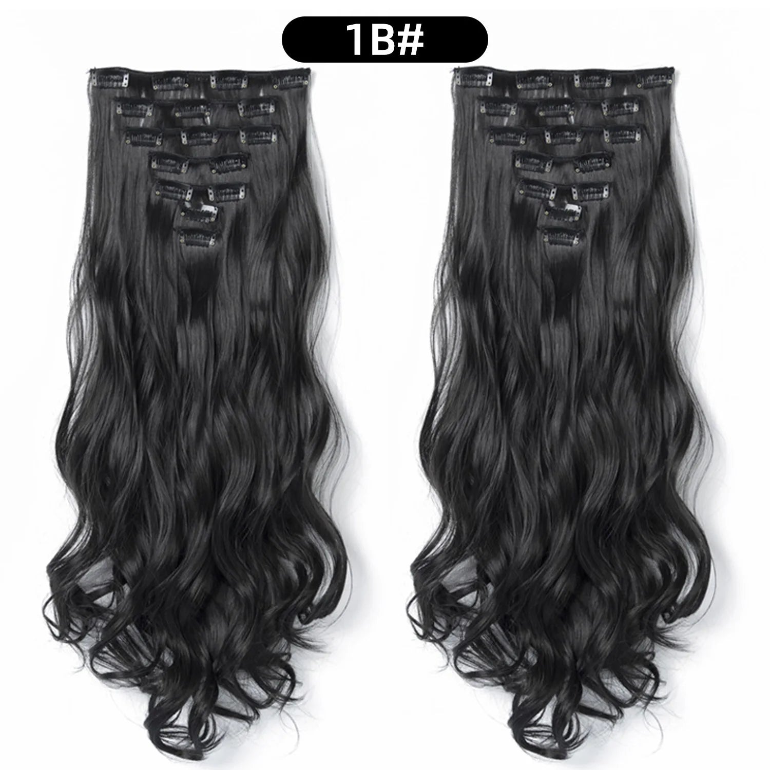 Clip In Hair Extensions 7 PCS Full Head 22 Inch Long Curly Wavy  For Women Girls Hair Synthetic Wig Hairpieces