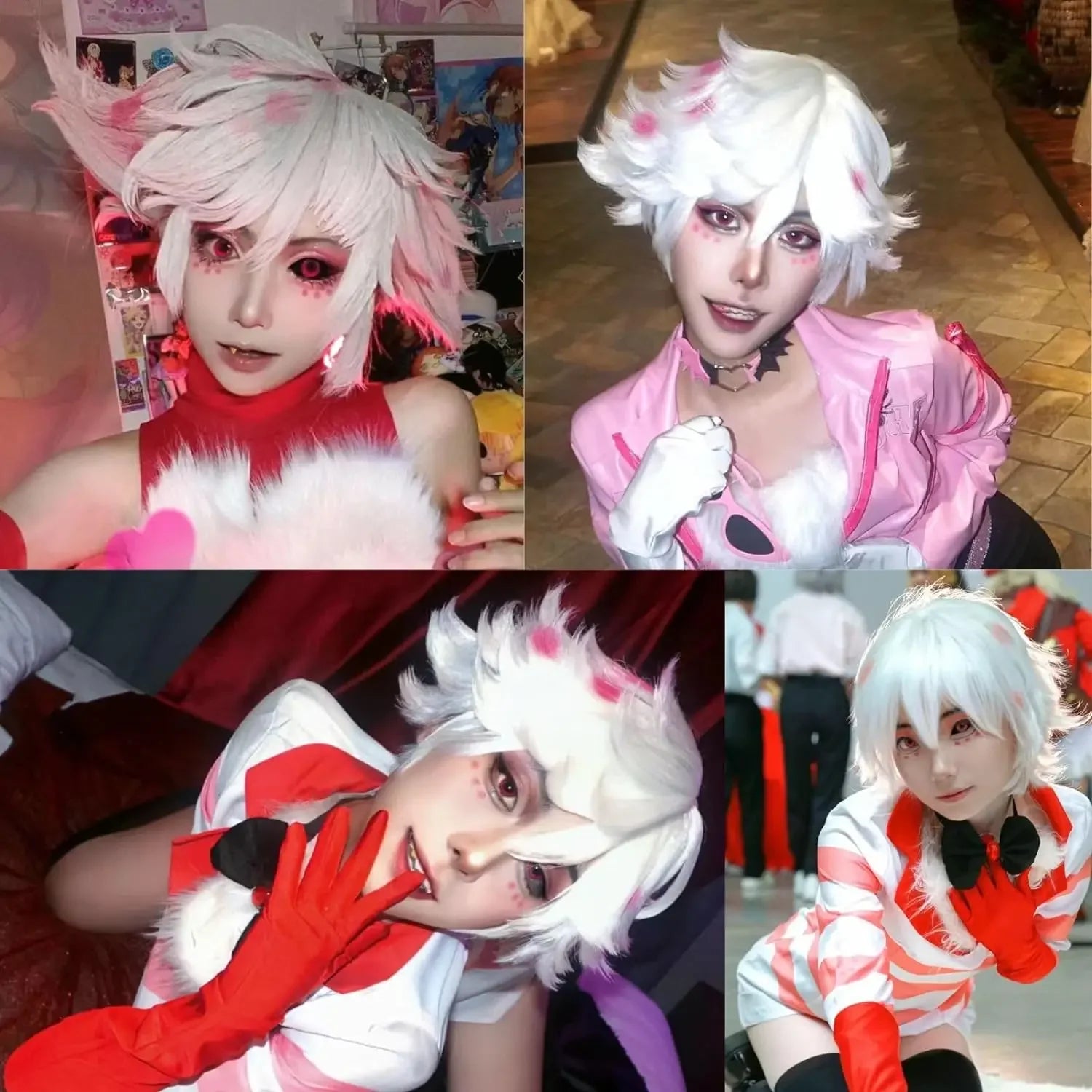 White Short Wig for Boy White Wig Cosplay Wig 4inch Straight Wavy Cosplay Wig for Men Synthetic Wig