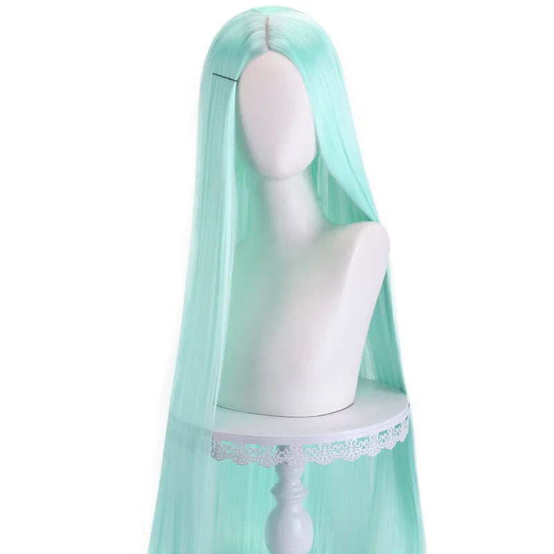 40 inch colored anime long straight center split bangs women's synthetic wig suitable for holiday parties, Halloween ball role-p