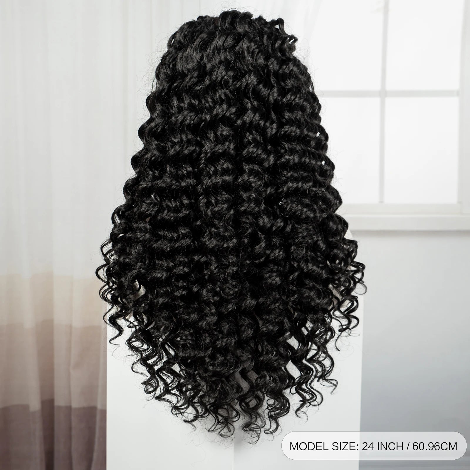 26Inch Cornrow Braided Wigs 13x6 Transparent Lace Front Deep Wave Hair Wigs Synthetic Kinky Curly Brazilian Hair Wigs for Women