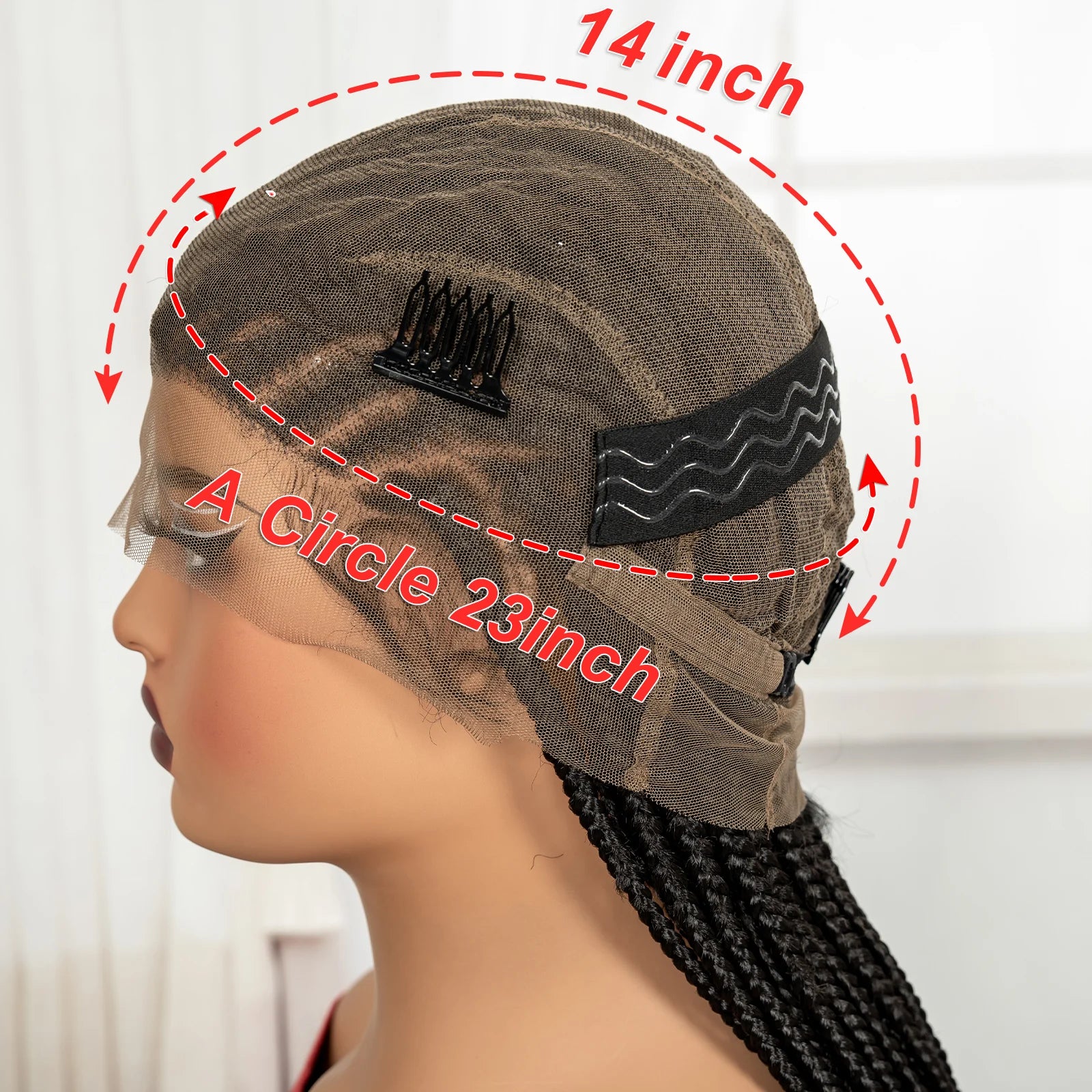 Cornrow Braided Wigs 36in Synthetic Full Lace Braiding Hair Wigs Knotless Lace Frontal Braids Wig with Baby Hair for Black Women