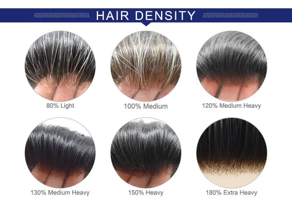 Q6 Men's Wig Human Male Hair Prosthesis Lace & Knotted PU Wigs for Men ,Wigs for Men 100% Soft Human Hair Prosthesis for Men