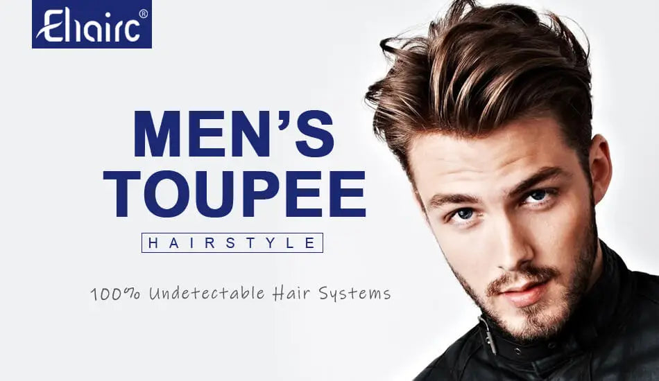 Q6 Men's Wig Human Male Hair Prosthesis Lace & Knotted PU Wigs for Men ,Wigs for Men 100% Soft Human Hair Prosthesis for Men